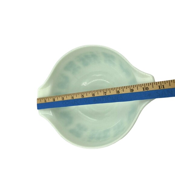 Pyrex 2.5QT Cinderella Mixing Bowl 443 Turquoise White REVERSE Amish Butterprint - Picture 7 of 10